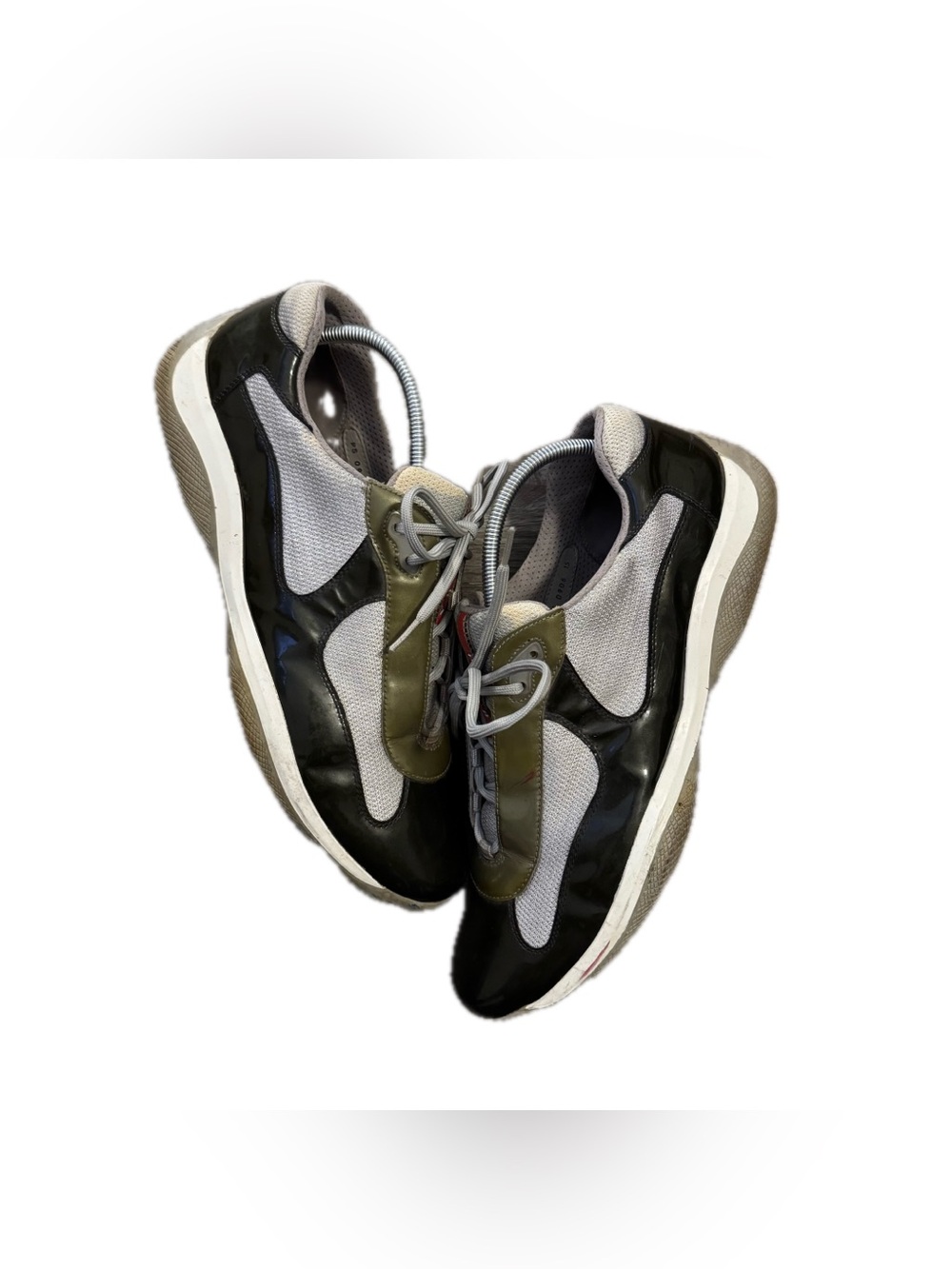 PRADA America Cup Men’s Low Top Sneakers Black/Gray/Green